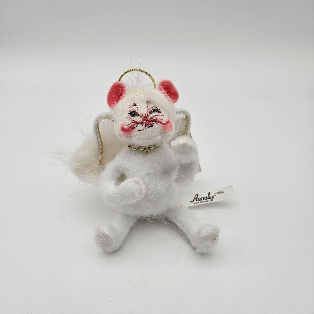Annalee Poseable White Angel Kitten Cat w/ Original Tag